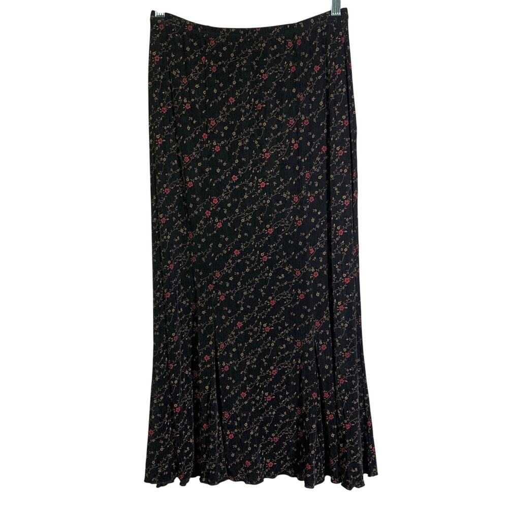RL RICHARD Skirt Medium Y2K 90's Floral Elastic Waist‎ Midi Phoebe Zooey Gilmore